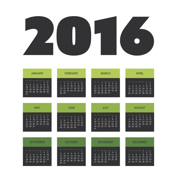 2016年日历模板图片下载