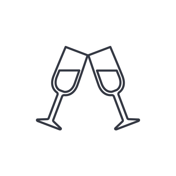 两杯葡萄酒或香槟图标图片下载