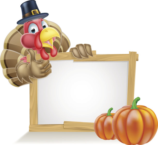 感恩节朝圣者帽火鸡南瓜标志图片下载