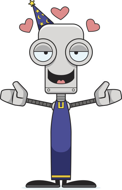 卡通精灵机器人拥抱图片下载