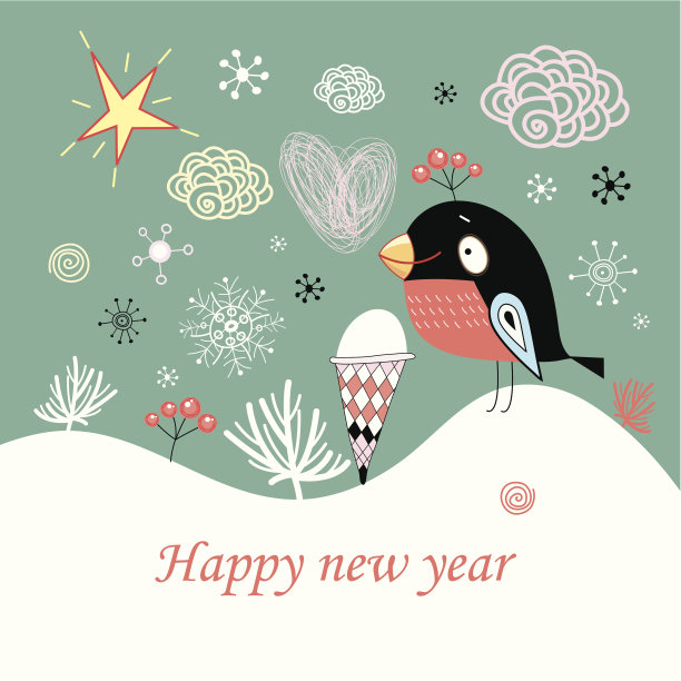 情人节贺卡上有鲜花和小鸟图片下载