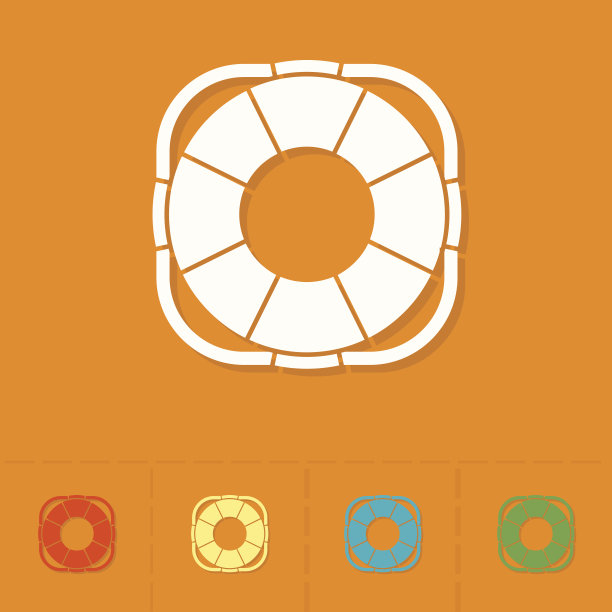 夏季和海滩简单的平面图标图片下载