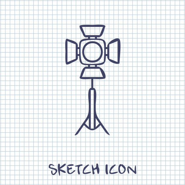 聚光灯下矢量图标图片下载