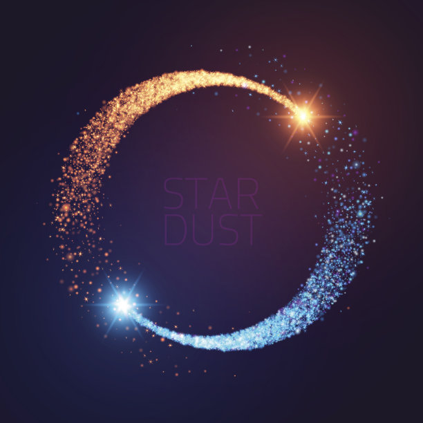 矢量星尘圈。魔法闪耀的插图。图片下载