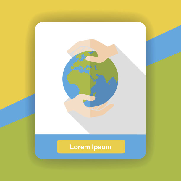 环保理念平面图标;保护我们的地球图片下载