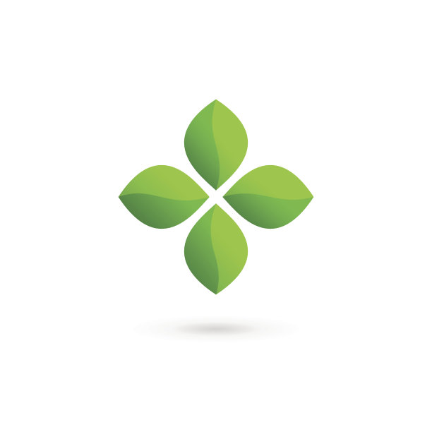十字加生态树叶医疗图标设计模板元素图片下载