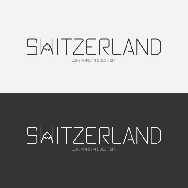 矢量字母瑞士设计概念与平面标志图标。图片下载