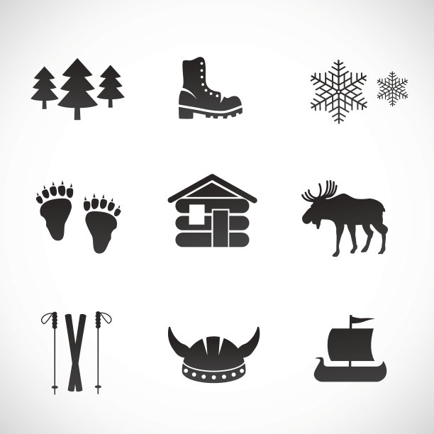 挪威的图标集。图片下载