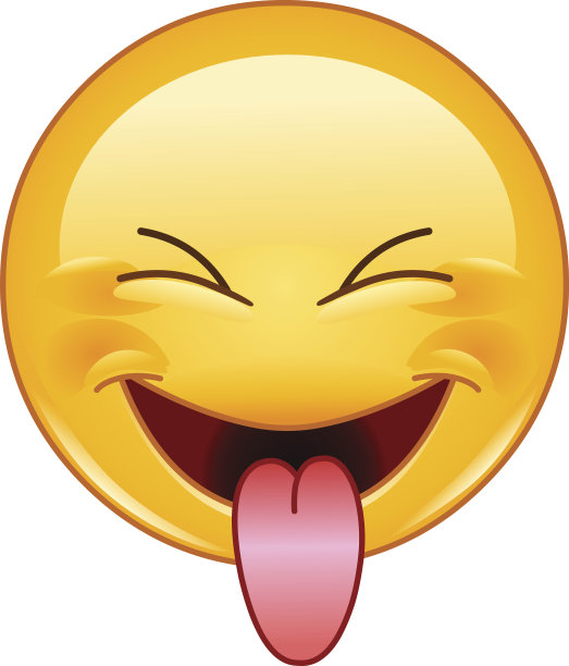 伸出舌头，紧闭双眼的表情图片下载