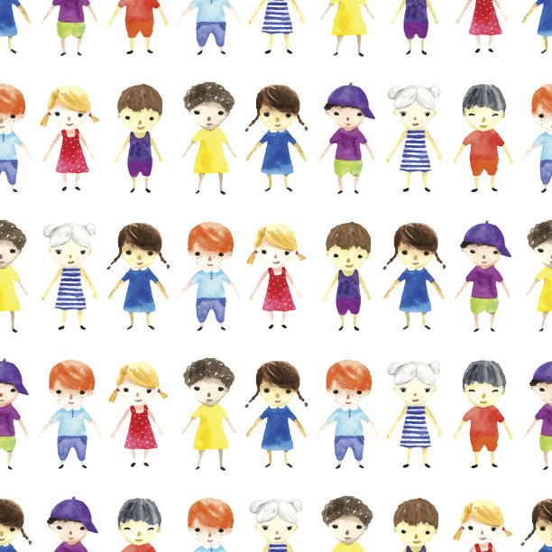 水彩儿童插图。图片下载