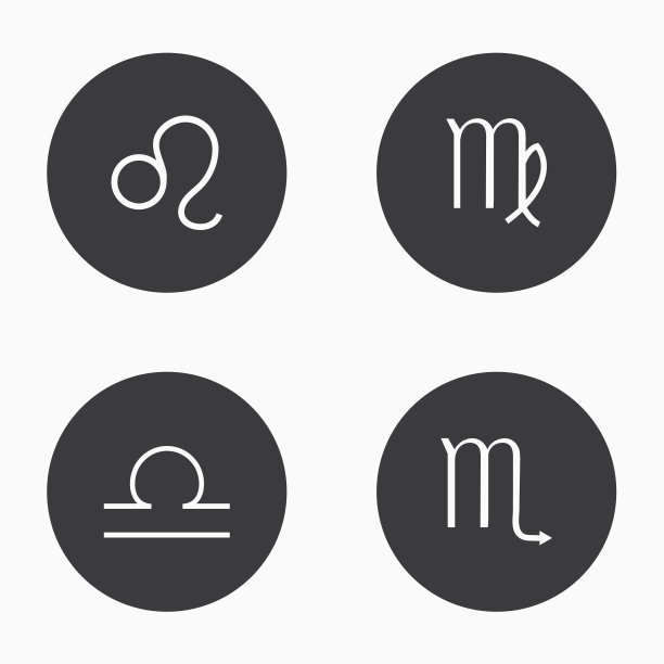 向量现代唱的十二宫图标集图片下载