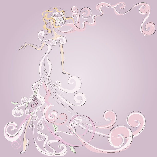 婚礼的邀请与美丽的未婚妻图片下载