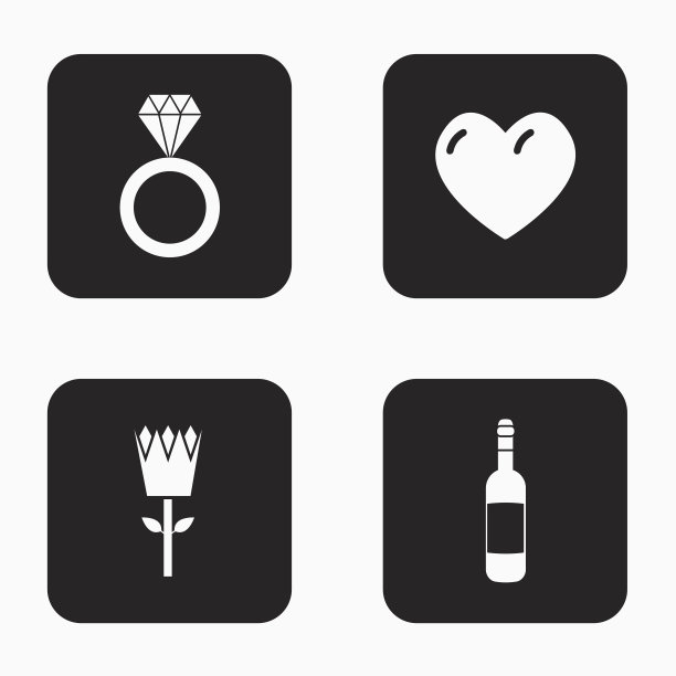 矢量现代爱情图标套装图片下载