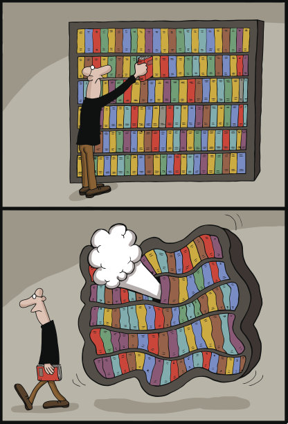 图书馆概念漫画图片下载