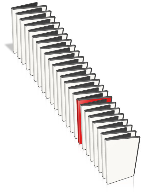 许多DVD盒，只有一个红色。图片下载