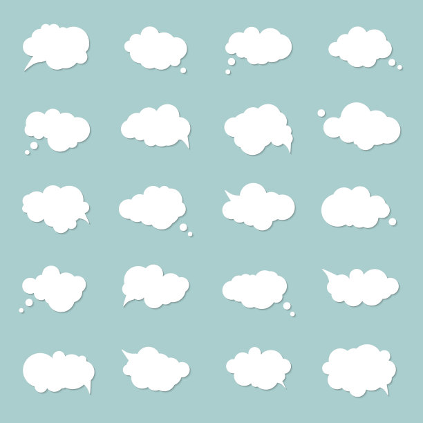 设置演讲气泡，波普艺术风格。想想云，漫画书素材图片