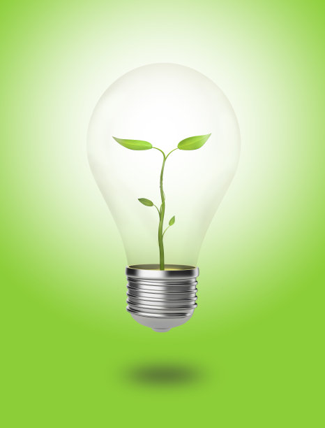植物生长在一个发光的灯泡里图片下载