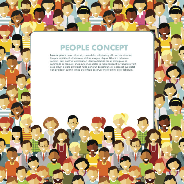 现代多元文化社会观念与无缝人背景图片下载