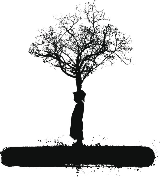 有孩子和树的创意场景图片下载