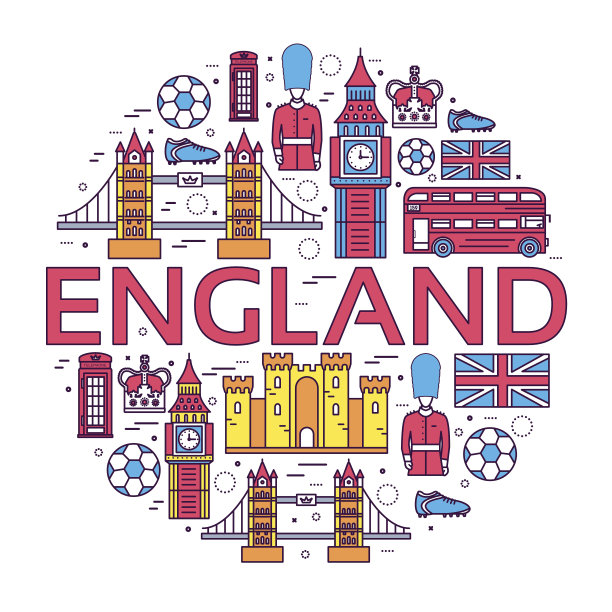 英国乡村旅游度假指南，以细线标出的地方图片下载