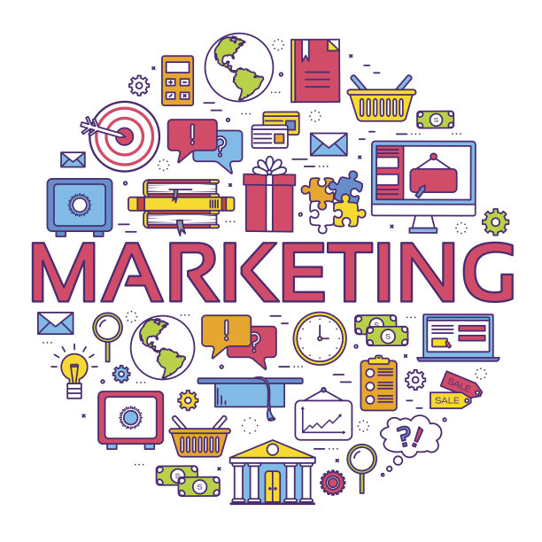 商业圈信息图细线模板概念。图片下载