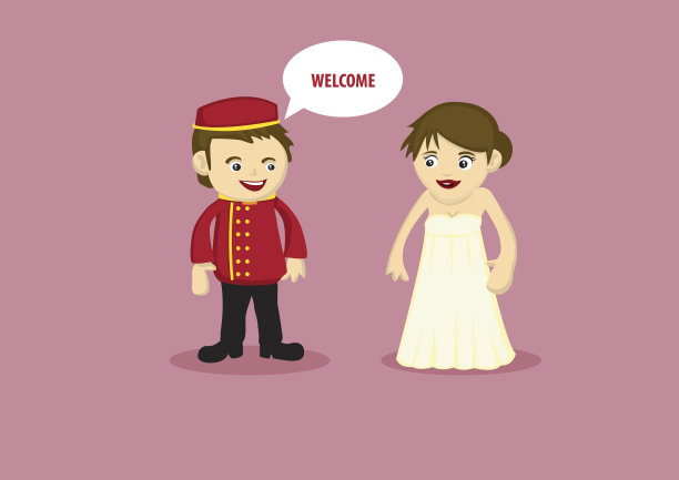 友好的酒店服务员在工作图片下载