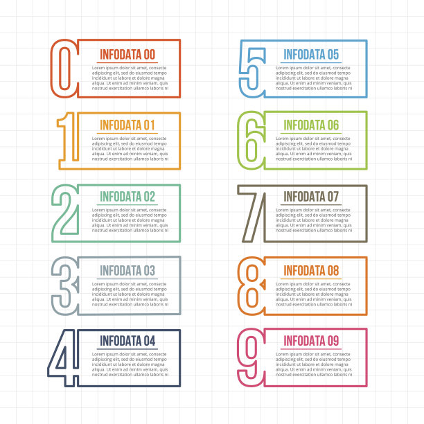 用于信息图表的细线平面元素。图片下载