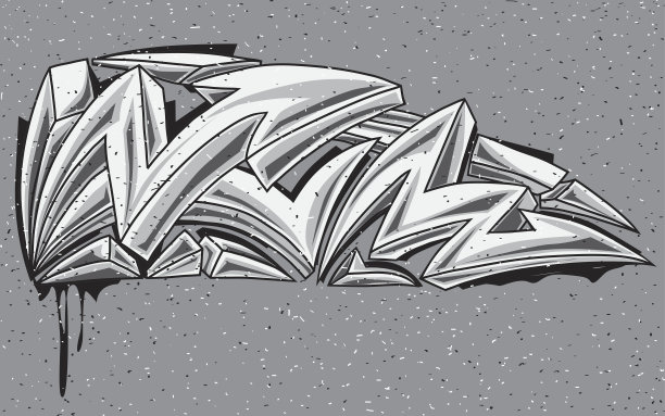 箭头黑白涂鸦素材图片