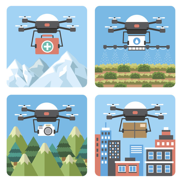 无人机在不同领域的应用素材图片