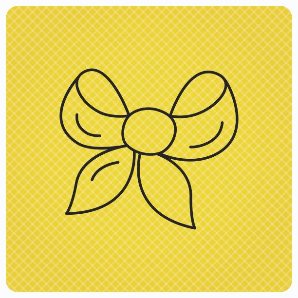 礼物弓图标。目前装饰标志。图片下载