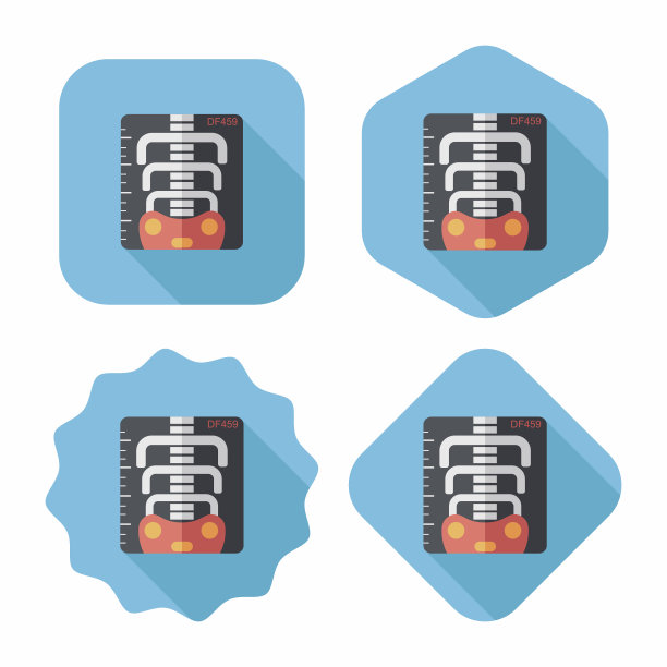 带有长阴影的x射线平面图标，eps10图片下载