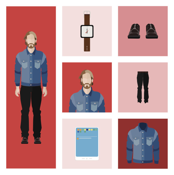 扁平风格的人物图标图片下载