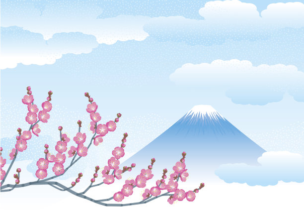 梅子和富士山图片下载