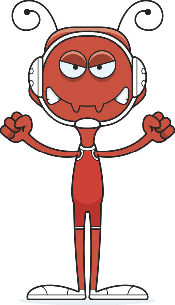 卡通愤怒的摔跤手蚂蚁图片下载