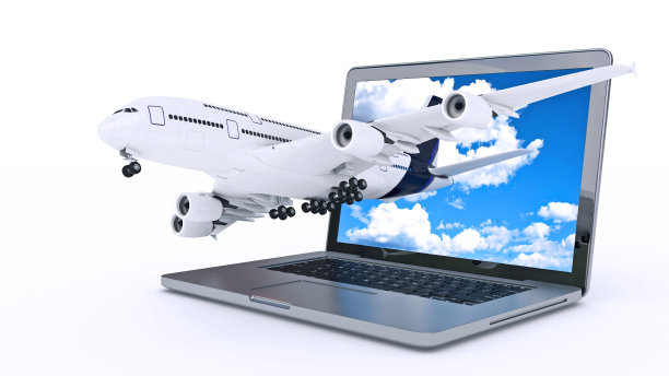 飞机从笔记本电脑显示器上起飞图片下载