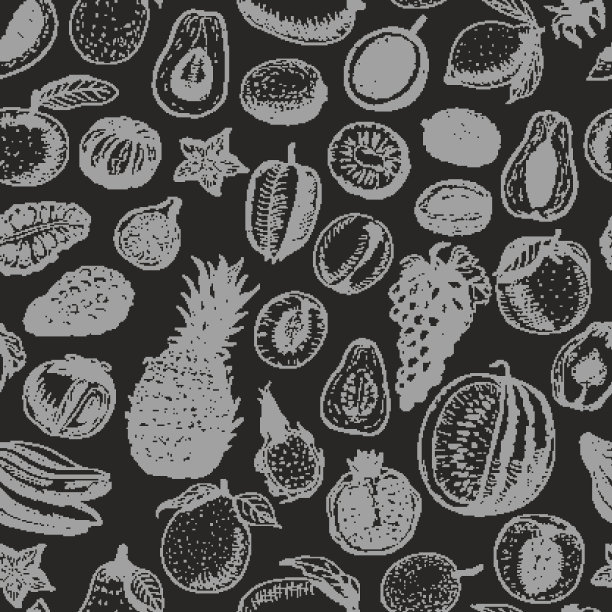 无缝模式与水果在黑色的背景图片下载