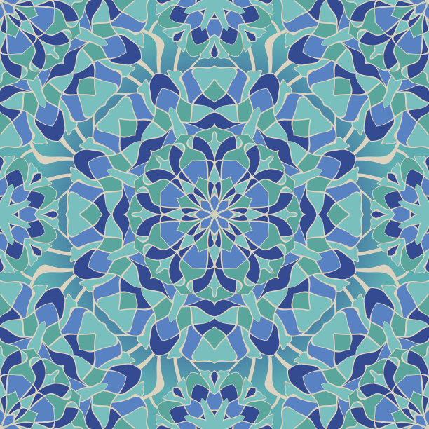 以蓝色调装饰。图片下载