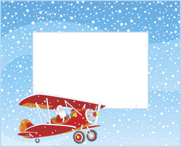 和圣诞老人驾驶飞机接壤图片下载