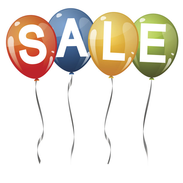彩色气球和文字销售图片下载