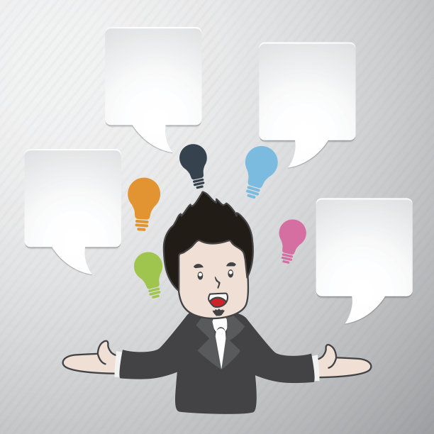 商人与语音气泡图标交谈。图片下载