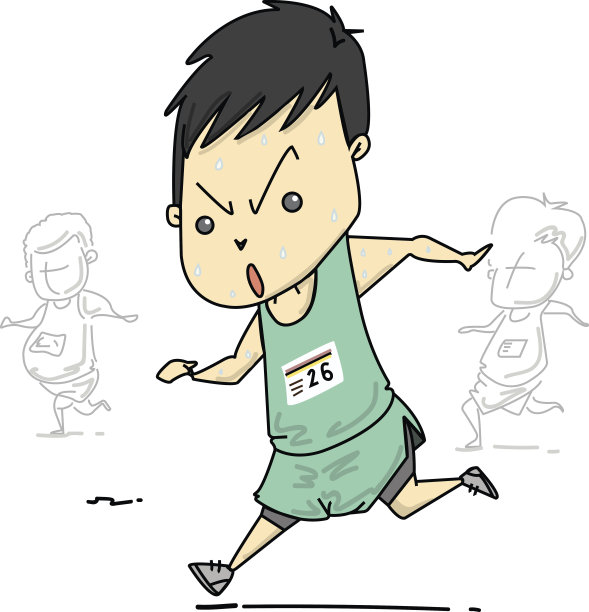 奔跑人矢量卡通图片下载