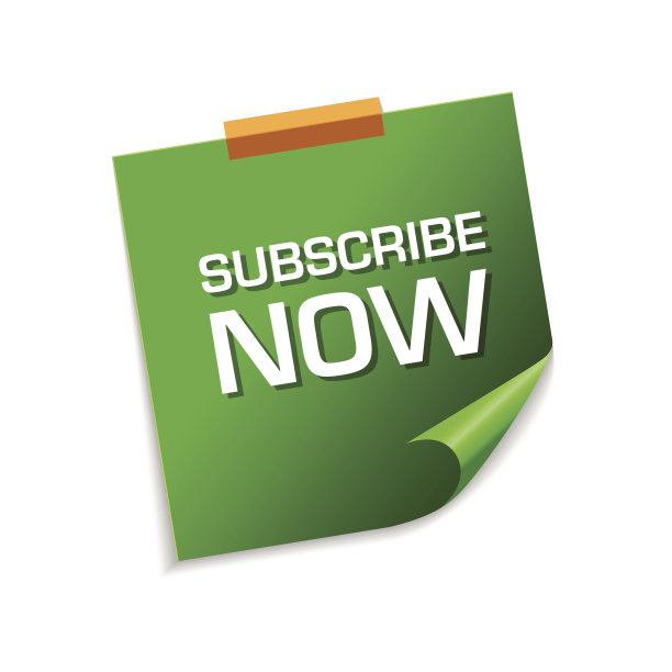 现在订阅绿色便利贴矢量图标设计图片下载