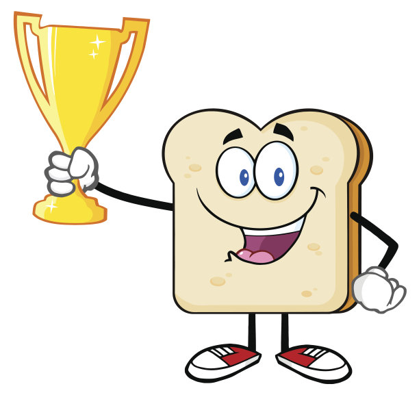 拿着金杯的面包片图片下载