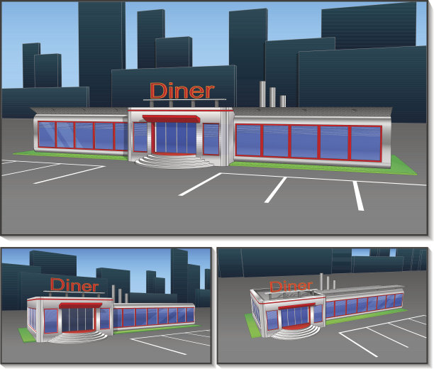 餐厅咖啡馆图标和剪贴画设置图片下载