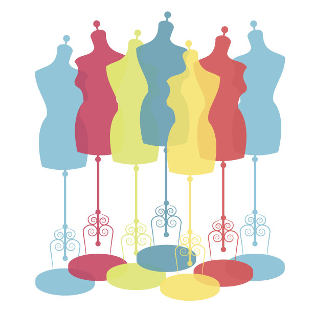 矢量复古裁缝的人体模型与尺寸尺寸图片下载