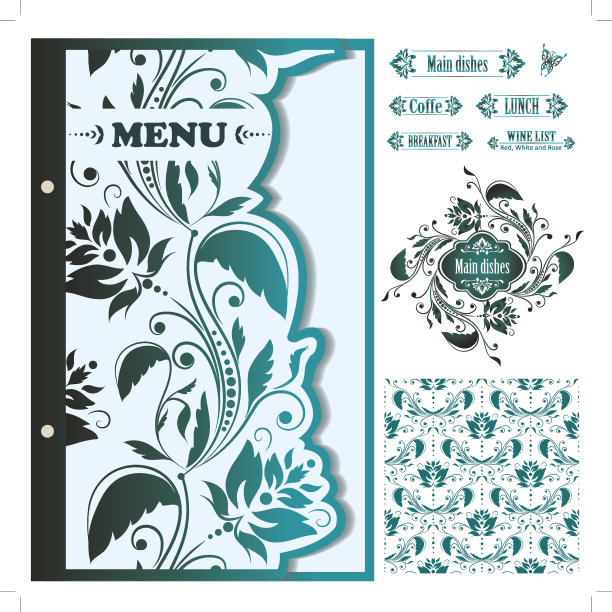 餐厅菜单设计模板-矢量图片下载