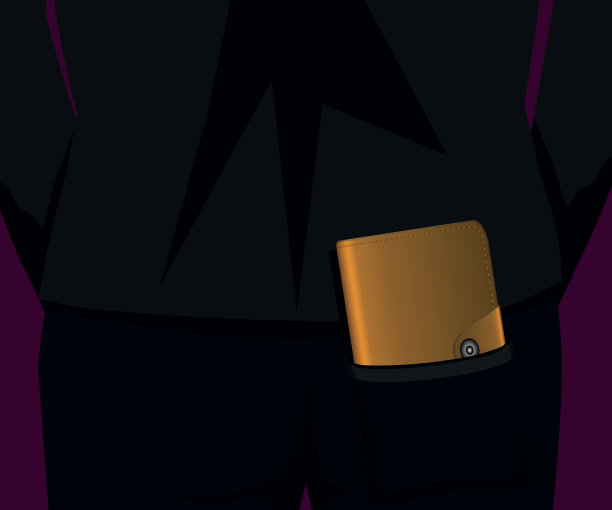 裤子后口袋里的棕色钱包图片下载