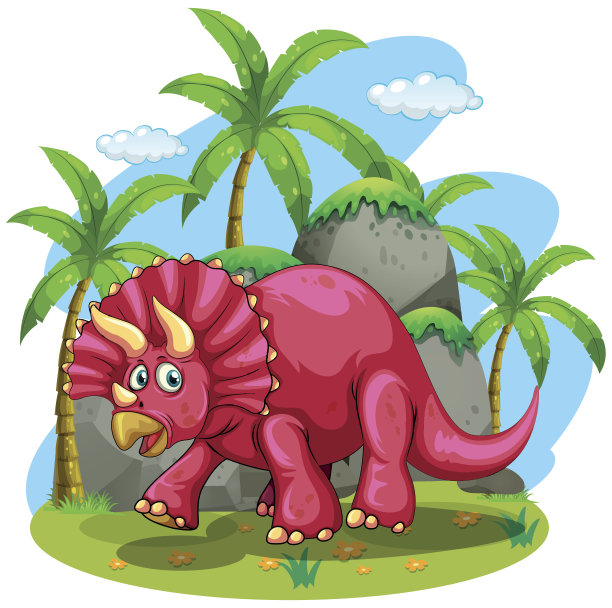 红色的恐龙丛林图片下载