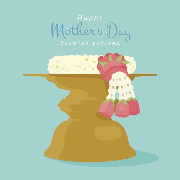 有底座的托盘上有茉莉花环。图片下载