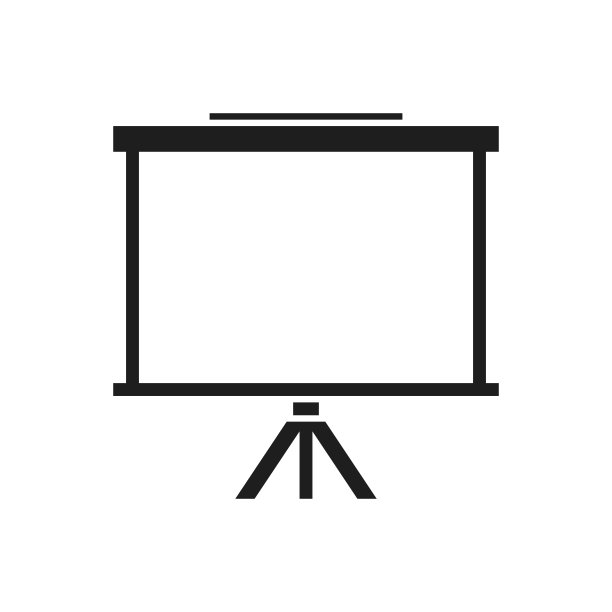 投影仪屏幕图标上的白色背景。图片下载